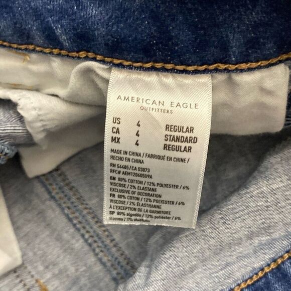 American Eagle Outfitters Women's Blue Distressed Hi-Rise Jegging Jeans Size 4 - Picture 10 of 11